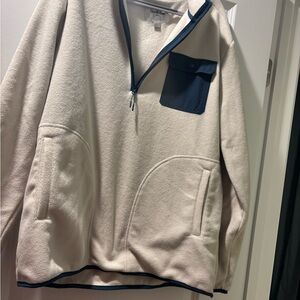 Mens Beige Half-Zip
